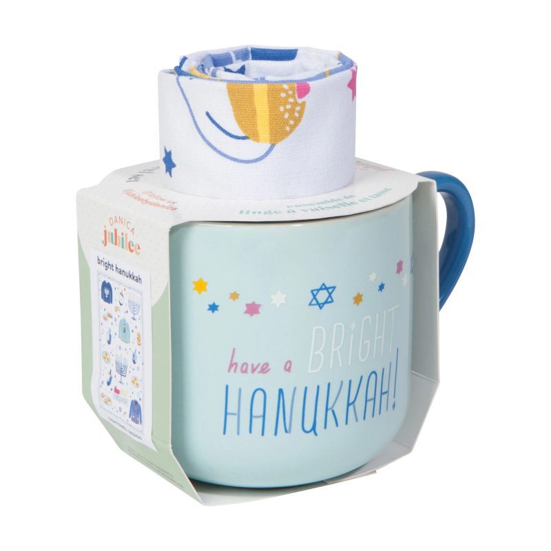 521f6d04danica JMG1132D bright hanukkah mug and dishtowel set in packaging