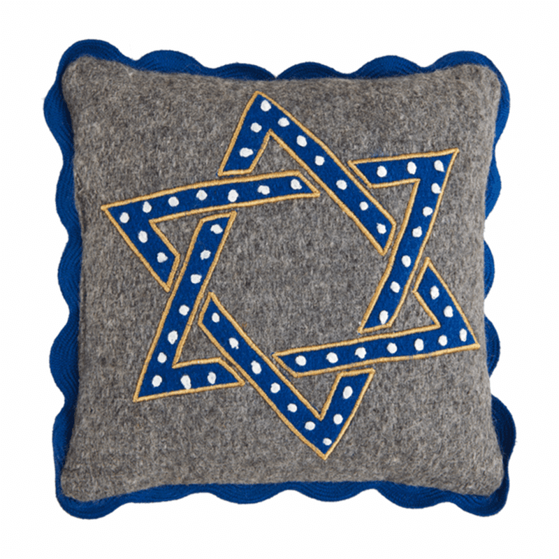 58b01040mud pie star of david mini felt pillow 162329