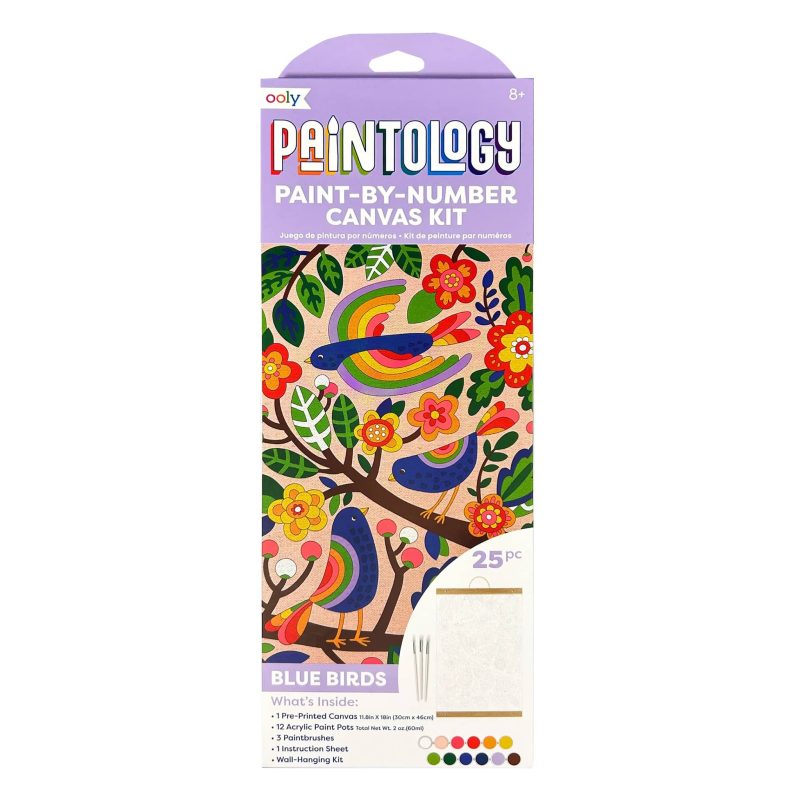 OOLY 161 123 paintology blue birds paint by number canvas kit in packaging front