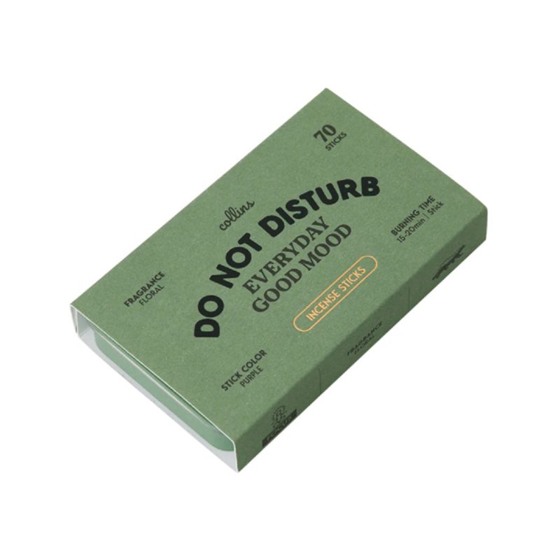 ameico collins do not disturb floral scented incense sticks in green tin with sleeve packaging