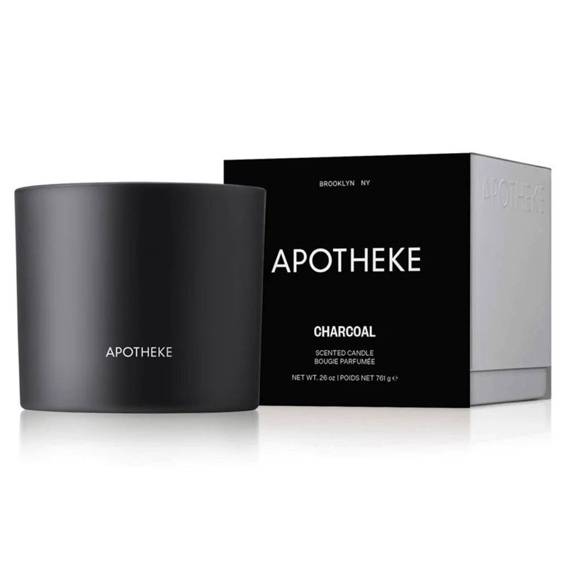 apotheke AP03 CH charcoal scented 26oz 3 wick soy wax candle with