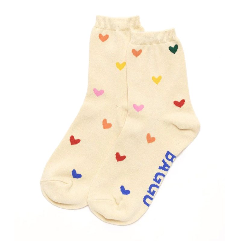 baggu hearts bamboo rayon unisex crew socks flat 33a8ac8b c02e 475d a53e f49902d168e9