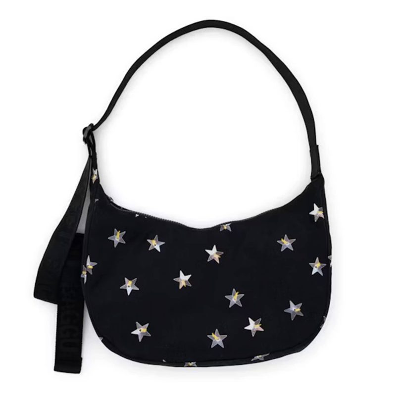 baggu medium ripstop nylon crescent bag in stars front view 713789bb 62b4 441e a137 0f6e12ced930