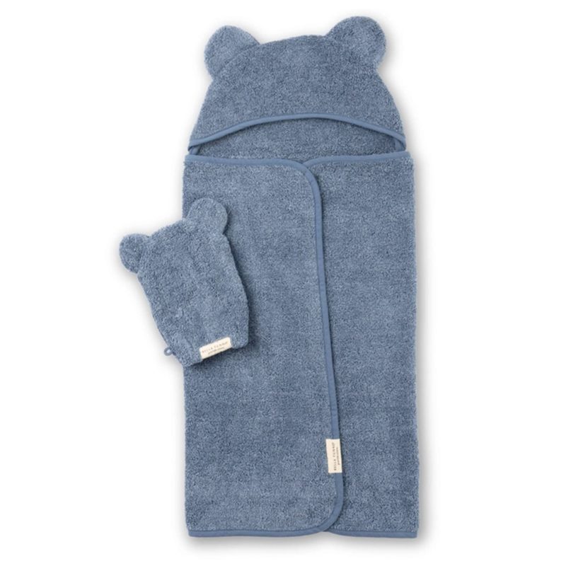 bella tunno GLCTS04 baby hooded towel and wash mitt set in rain