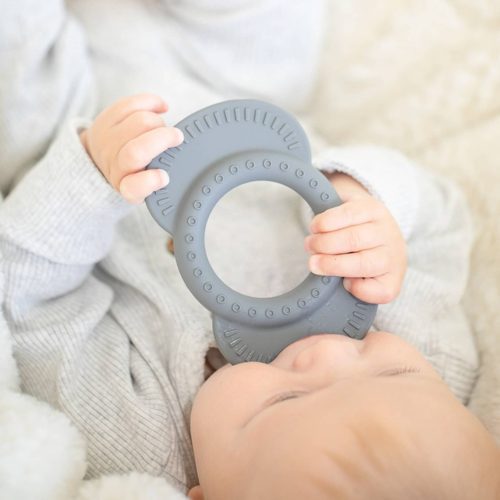 bella tunno RT03 gray elephant baby rattle teether with baby