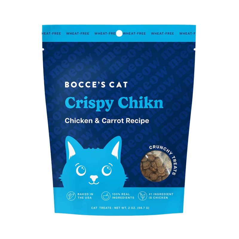 bocces bakery crispychicken crunchy all natural cat treats packaging front