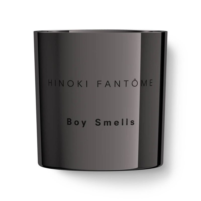 boy smells limited edition holiday 2024 hinoki fantome scented coconut beeswax blend magnum 3 wick candle in metallic silver glass tumbler