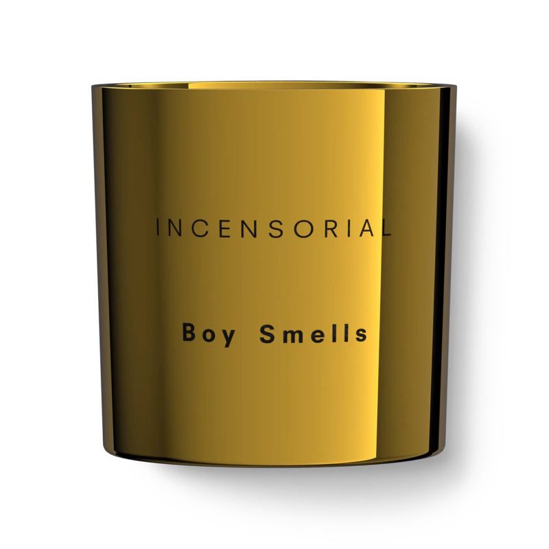 boy smells limited edition holiday 2024 incensorial scented coconut beeswax blend magnum 3 wick candle in metallic gold glass tumbler