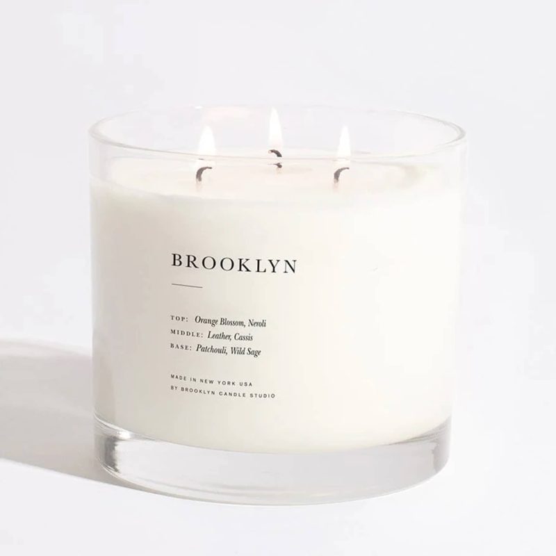 brooklyn candle studio brooklyn scented xl 3 wick candle lit