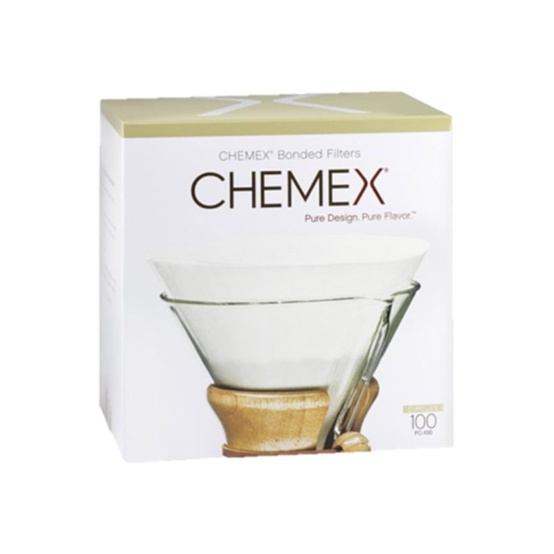 chemex classic fs 100 bonded coffee filters pre folded squares in packaging