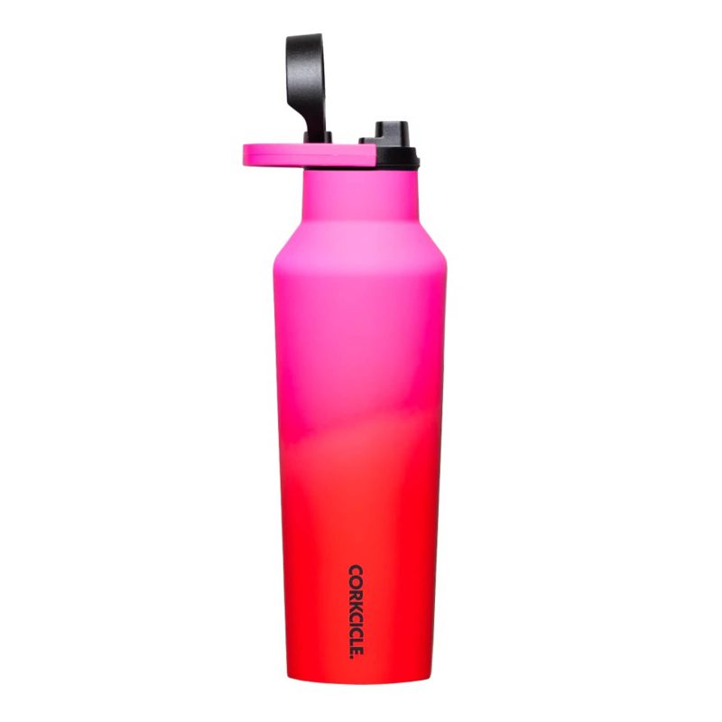 corkcicle 2020CSA series a sangria 20 ounce insulated sport canteen with lid up