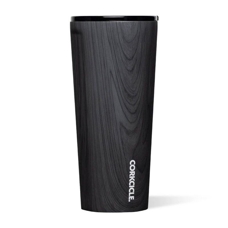 corkcicle 2124PBW origins burnt wood 24 ounce insulated tumbler with lid front view