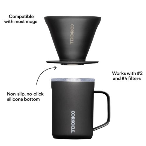 corkcicle coffee pour over brew set in ceramic slate detail