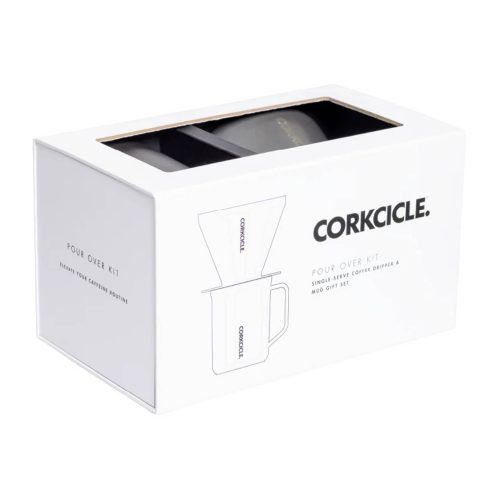 corkcicle coffee pour over brew set in ceramic slate in box packaging