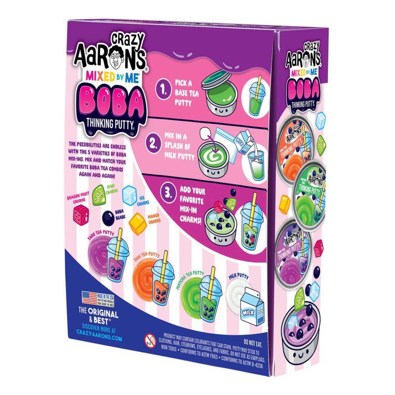 crazy aarons mixed by me boba thinking putty kit in box packaging back