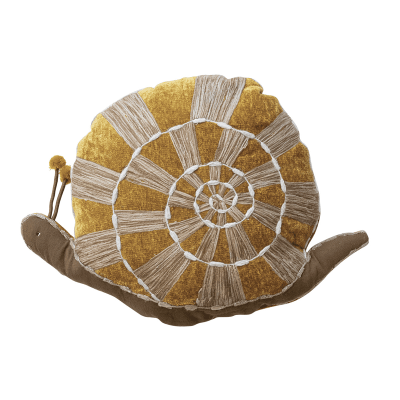 creative coop 01 hand woven fabric snail shaped pillow 163091