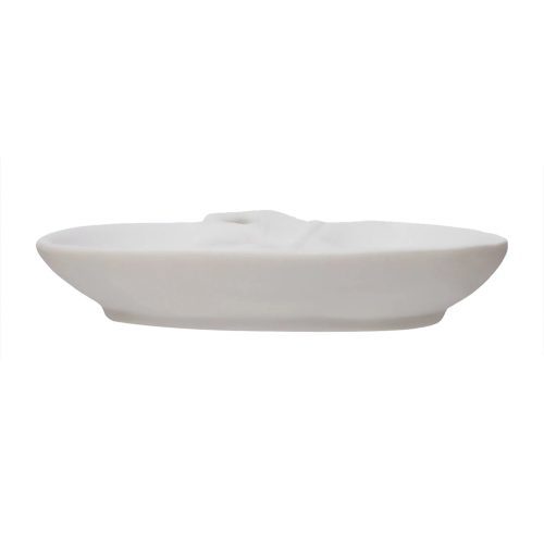 creative coop cf3529 white stoneware pumpkin shaped dish side view