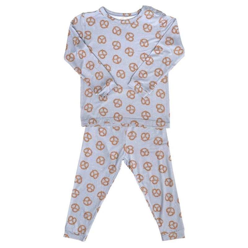 dear perli toddler pajama set in pretzel twists