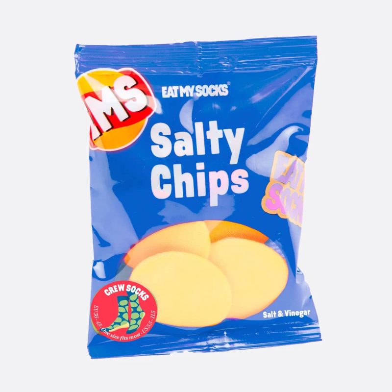 eat my socks EMSNOCCHIPB blue salty chips socks in packaging front