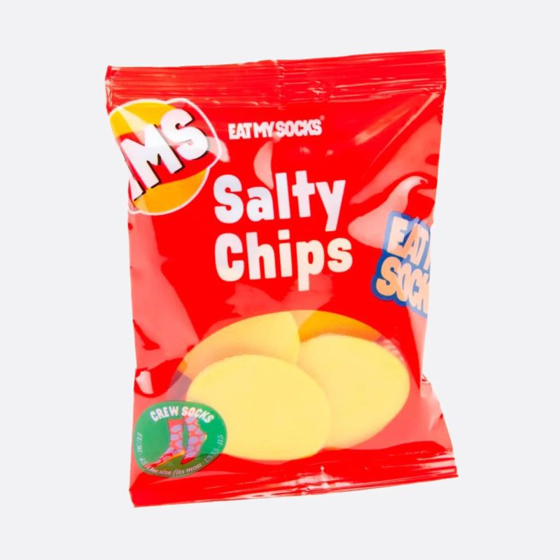 eat my socks EMSNOCCHIPR red salty chips socks in packaging front