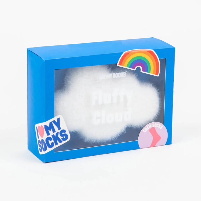 eat my socks EMSNOCFLCL fluffy cloud unisex short crew socks in packaging