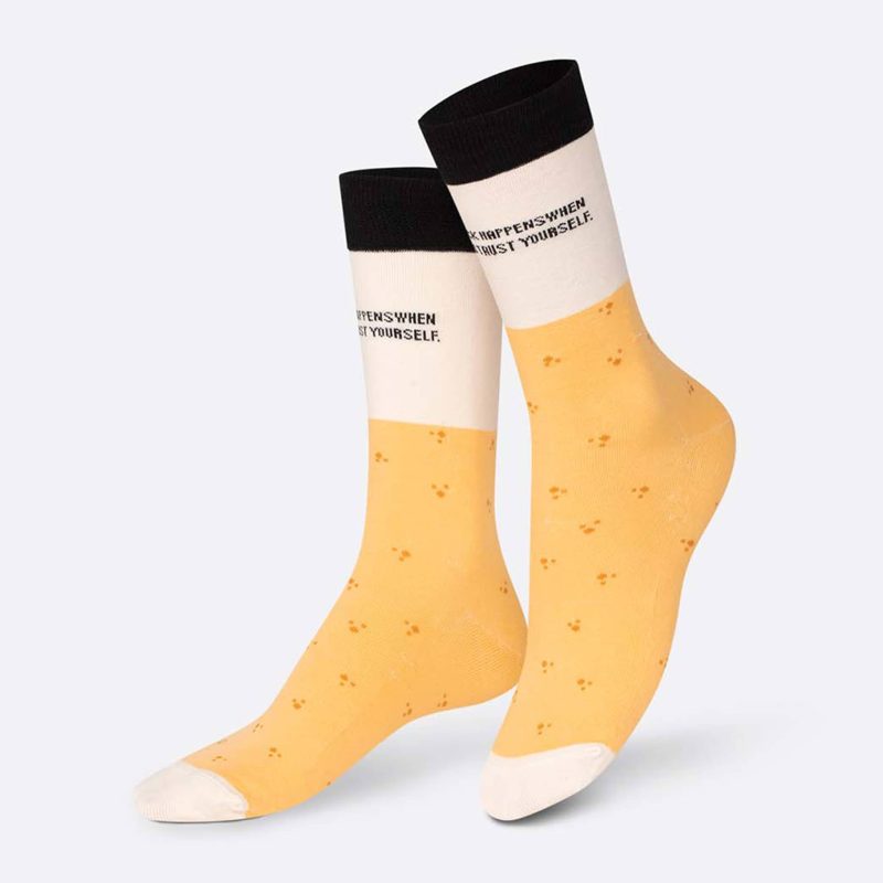 eat my socks EMSNOCFOCO fortune cookie over the calf unisex socks on foot forms