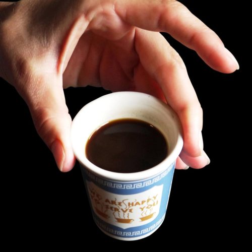 exception labs 3 ounce greek ceramic espresso cup with espresso