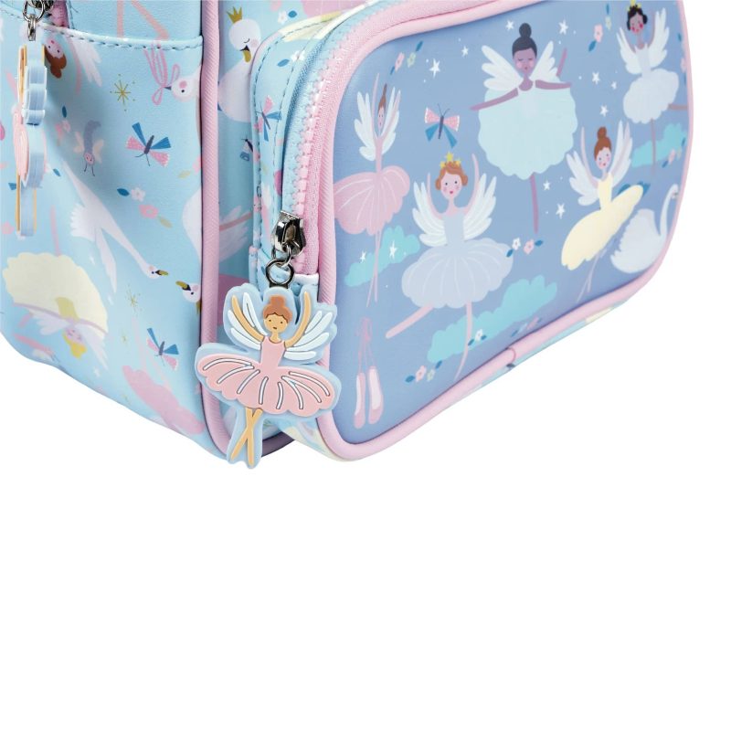 floss and rock 42P6356 enchanted pale blue kids backpack zip pull detail