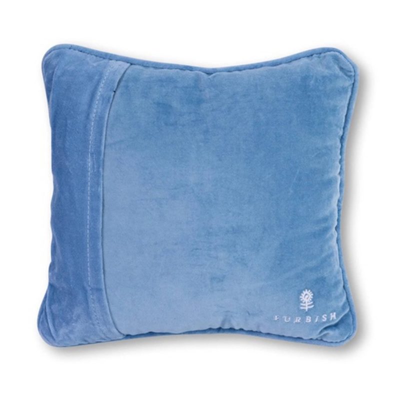 furbish studio i am rsvping as pending needlepoint decorative pillow solid blue velvet back