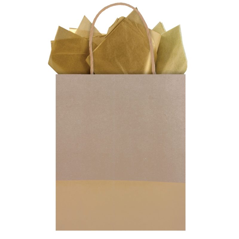 golden dipped kraft medium gift bag