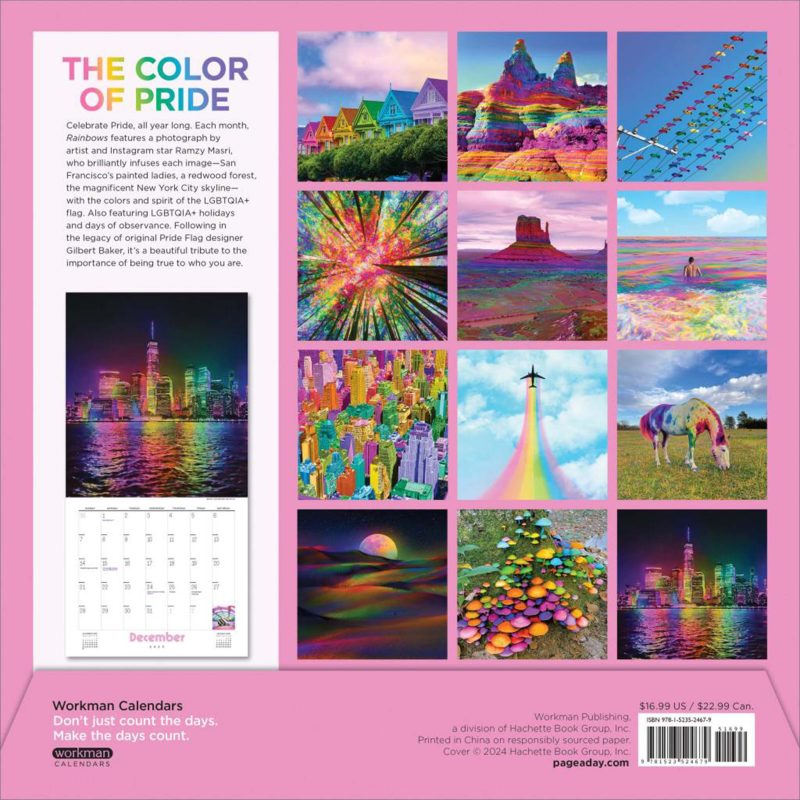 hachette 03 rainbows wall calendar 2025 9781523524679