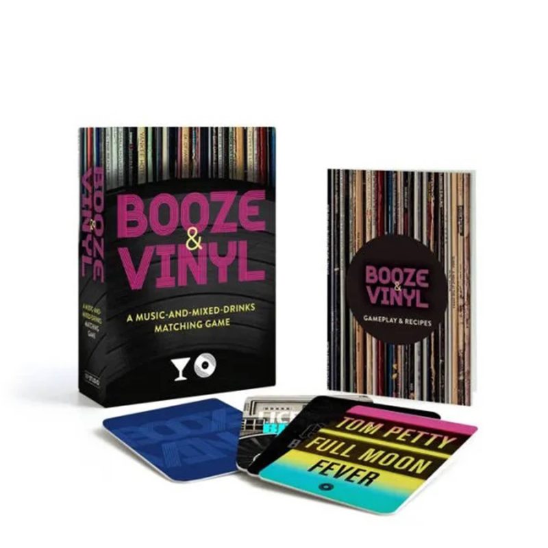 hachette booze and vinyl a music and mixed drinks adult matching game box with contents