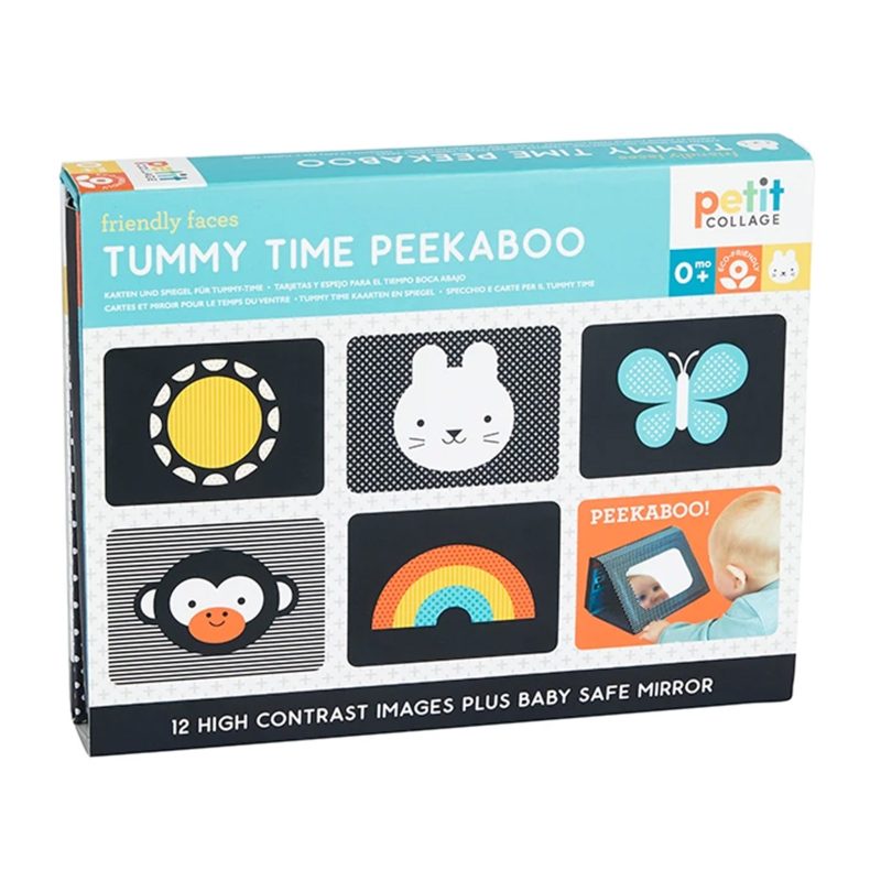 hachette petit collage tummy time peekaboo baby safe mirror with images in packaging