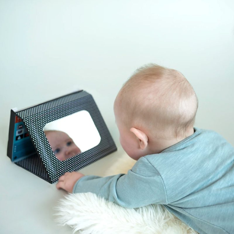 hachette petit collage tummy time peekaboo baby safe mirror with images in use