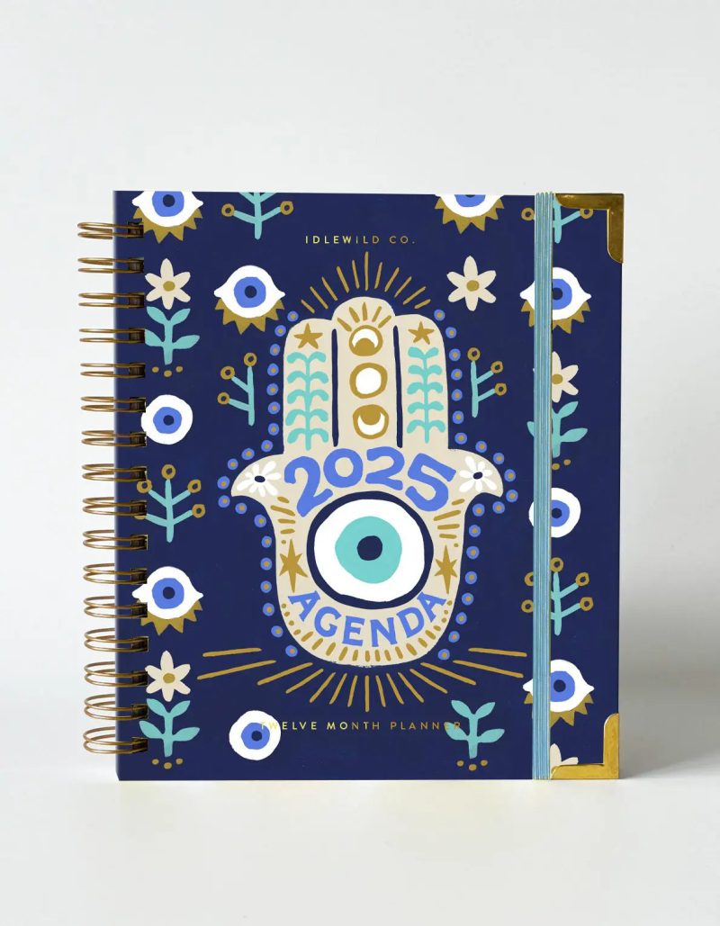 idlewild 01 indigo hamsa 2025 spiral bound planner 162605