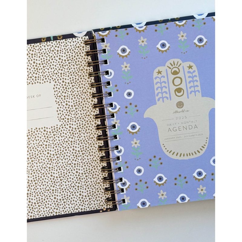 idlewild 02 indigo hamsa 2025 spiral bound planner 162605