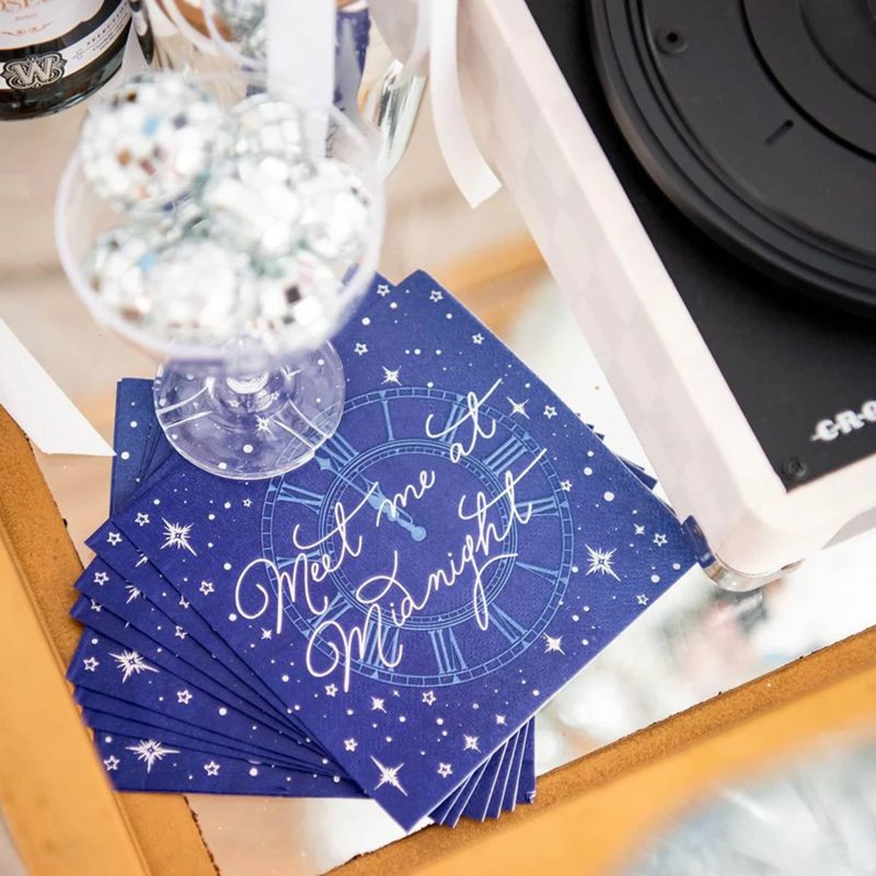 jollity and co 1101.05 meet me at midnight small paper party napkins lifestyle