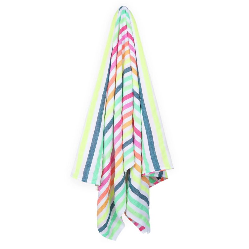 las bayadas la gloria colorful striped beach blanket towel hanging