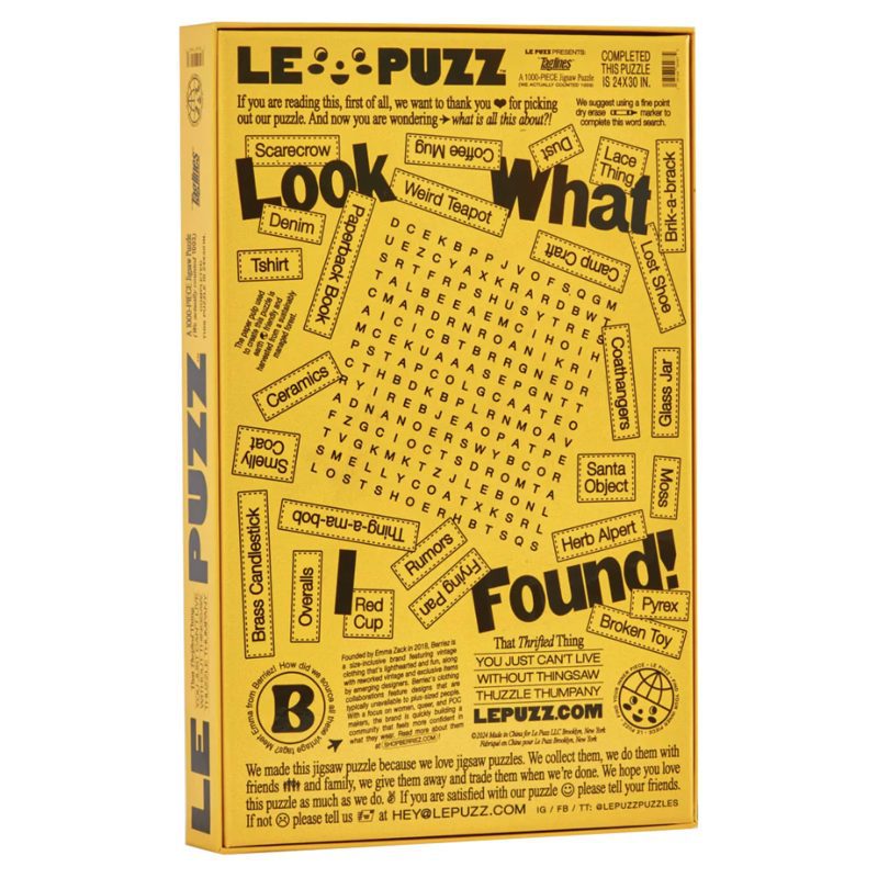 le puzz 1000 piece taglines jigsaw puzzle in box packaging back