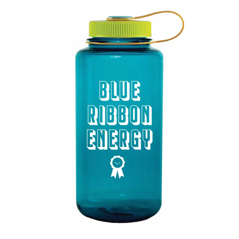 liberty mountain blue ribbon energy 32oz nalgene water bottle front