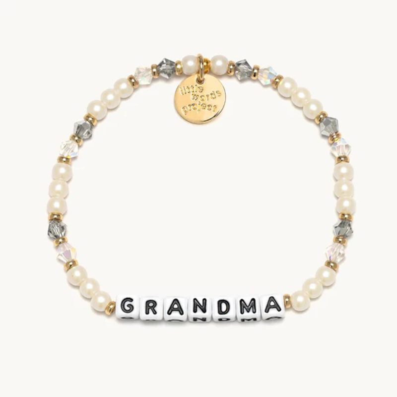 little words project grandma strand of pearls beaded elastic bracelet