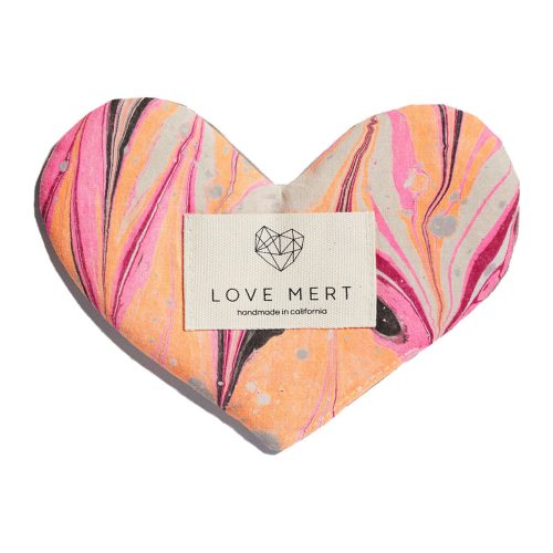 love mert heart eye pillow in electric pattern