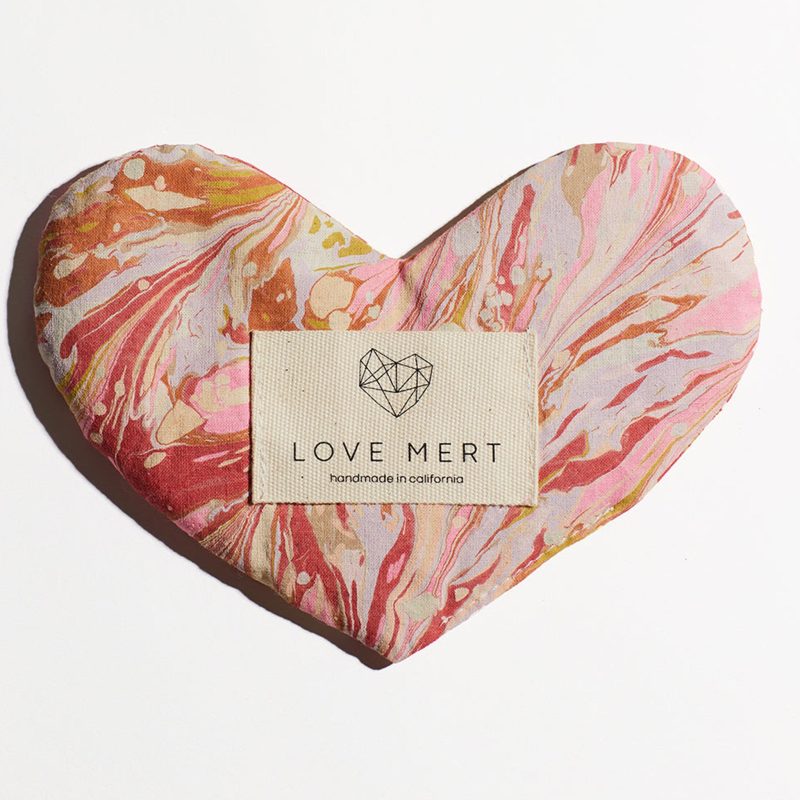 love mert heart eye pillow in peony pattern