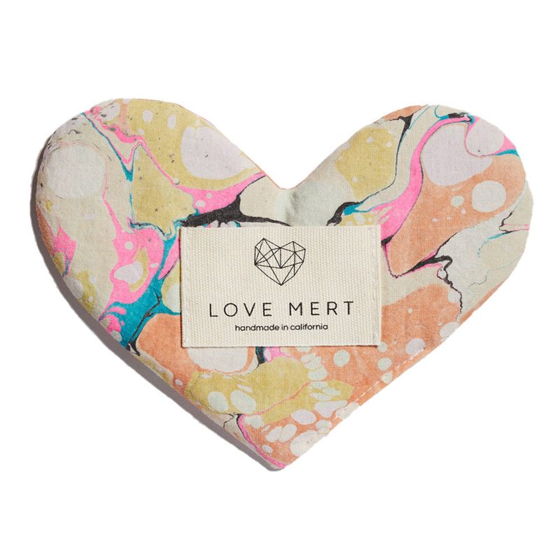 love mert heart eye pillow in viper pattern