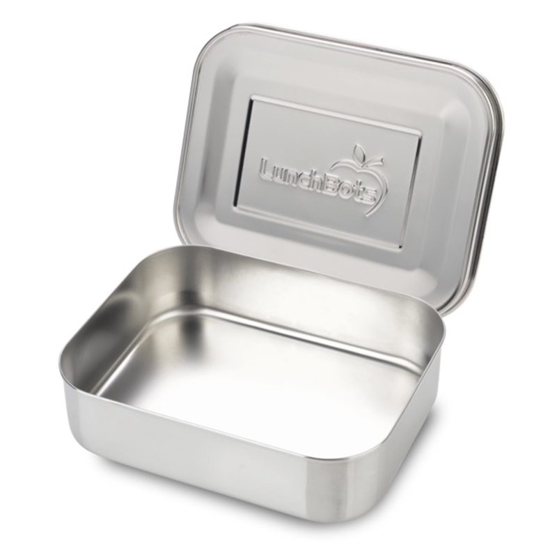 lunchbots medium uno stainless steel bento box lunchbox open