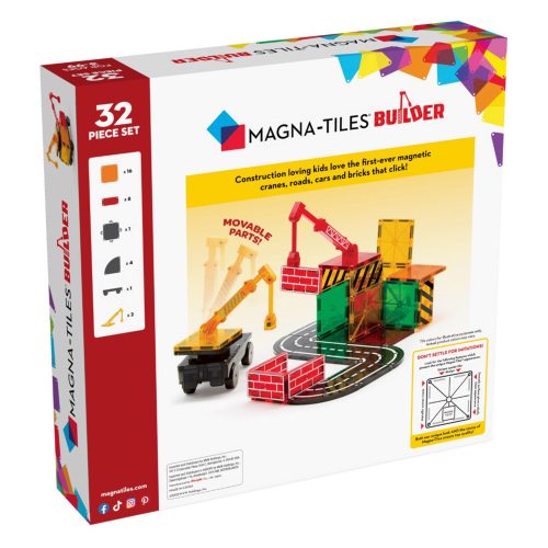 magna tiles builder 32 piece building set box back