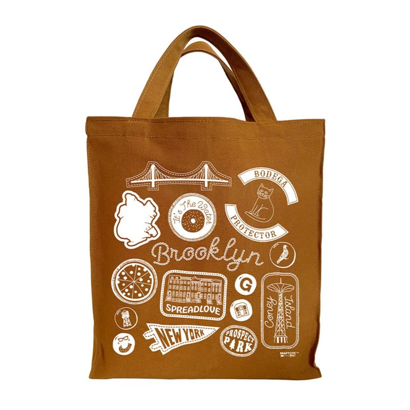 maptote brooklyn cotton canvas shopper reusable tote bag