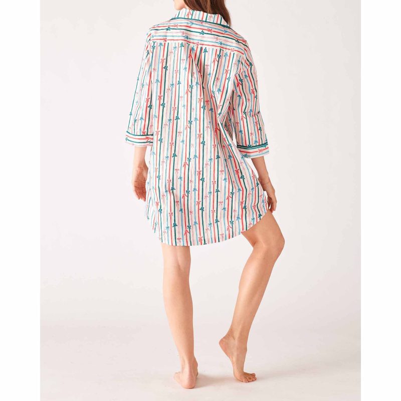 mer sea over the cotton moon nightshirt in ribbon candy back view on model