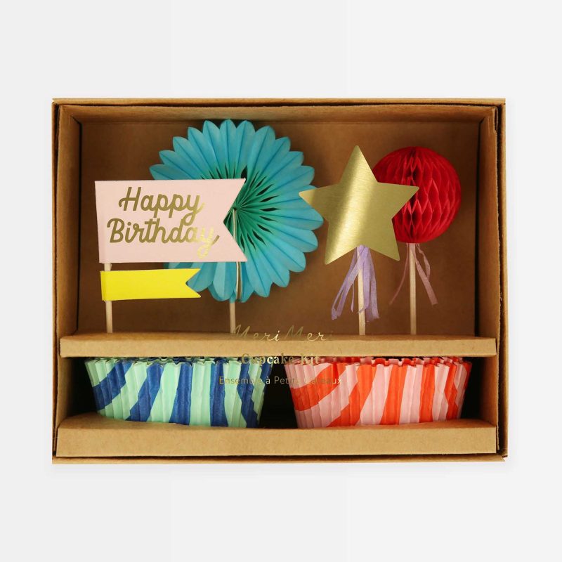 meri meri 01 stripe party cupcake kit 158999