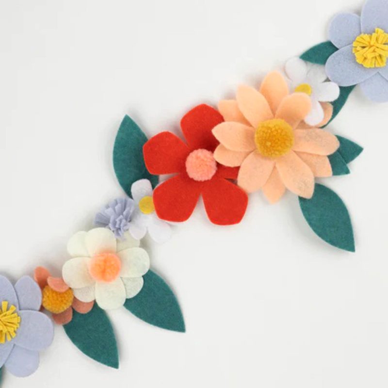 meri meri 226008 felt flower garland spring easter party supplies detail